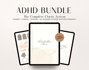 ADHD Planner Bundle: Aesthetic Digital Planner, ADHD Journal, GoodNotes Daily Weekly Monthly Planner