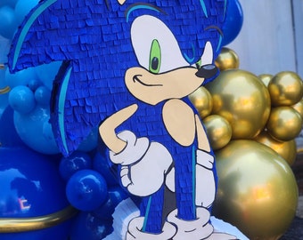 Piñata de Sonic el erizo/Decoración para fiesta de cumpleaños de Sonic azul