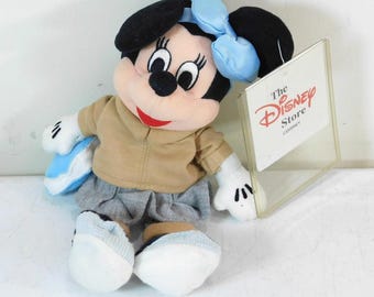 Vintage Disney Store Tradicool Minnie Mouse Bean Bag Plush 8 Inch NWT