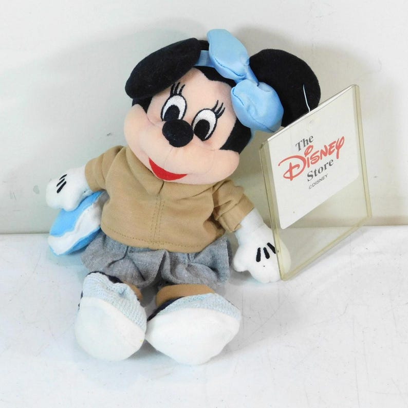 Vintage Disney Store Tradicool Minnie Mouse Bean Bag Plush 8 Inch NWT image 1