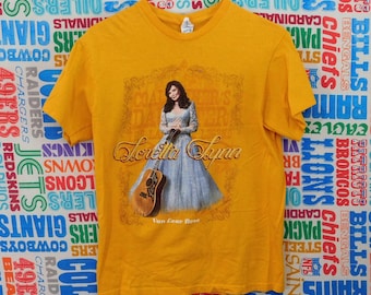 Loretta Lynn Van Lear Rose T Shirt Size M Yellow Coal Miners Daughter Graphic Y2K 2004
