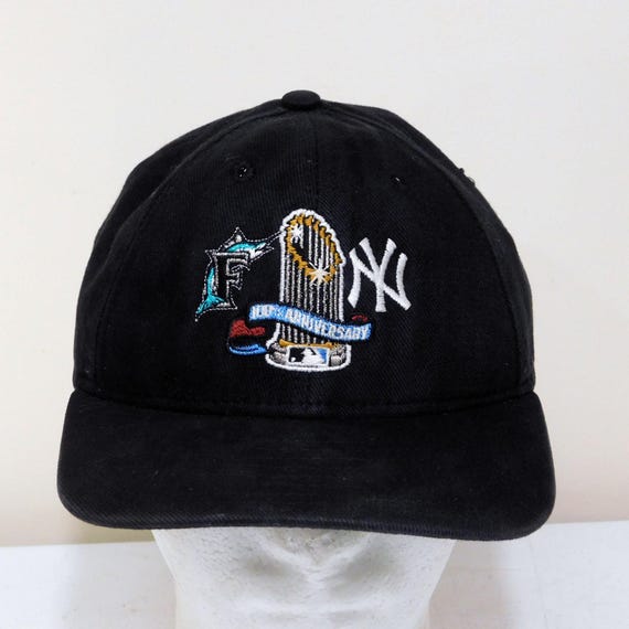Vintage New Era 2003 World Series 100th Anniversary Hat Yankees Marlins Reshaped