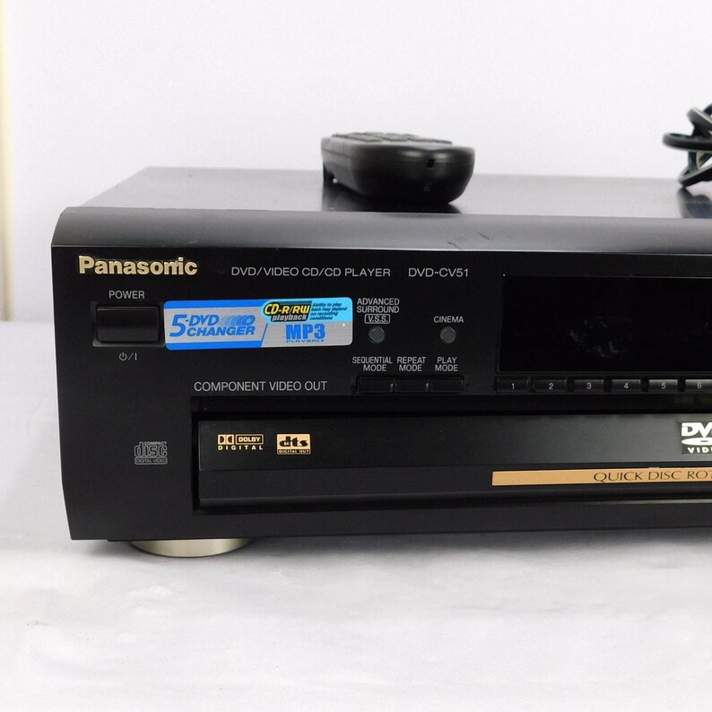 Panasonic DVD-CV51 5 Disc Dvd CD Changer w/ Remote Dolby Digital Tested 2001 image 5