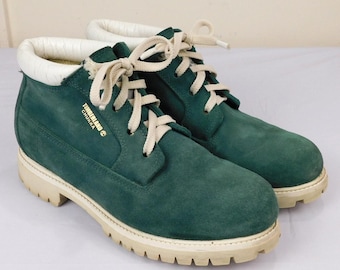 Timberland Mens Green Suede Chukka Boots Size 8.5 Vintage Late 90s Early 2000s