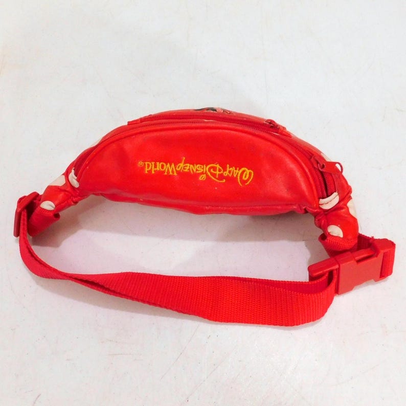 VTG Walt Disney World Kids Minnie Mouse Belt Bag Fanny Pack Faux Leather image 2