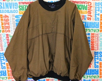 Vintage Sunderland Of Scotland Houndstooth Golf Jacket Size XL Weatherbeater Copper Black