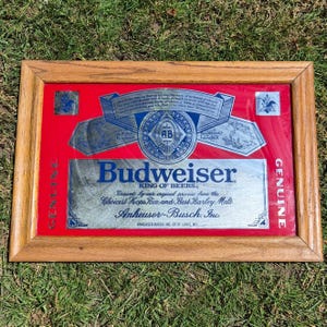 Vintage Budweiser Mirror - Etsy