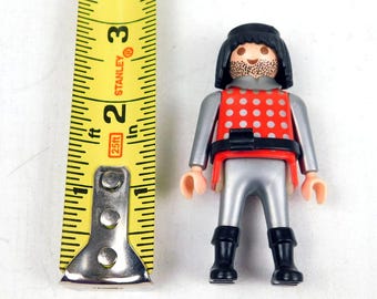 Playmobil Medieval Knight Figure Red Black Vintage 1993 Geobra 3 Inch
