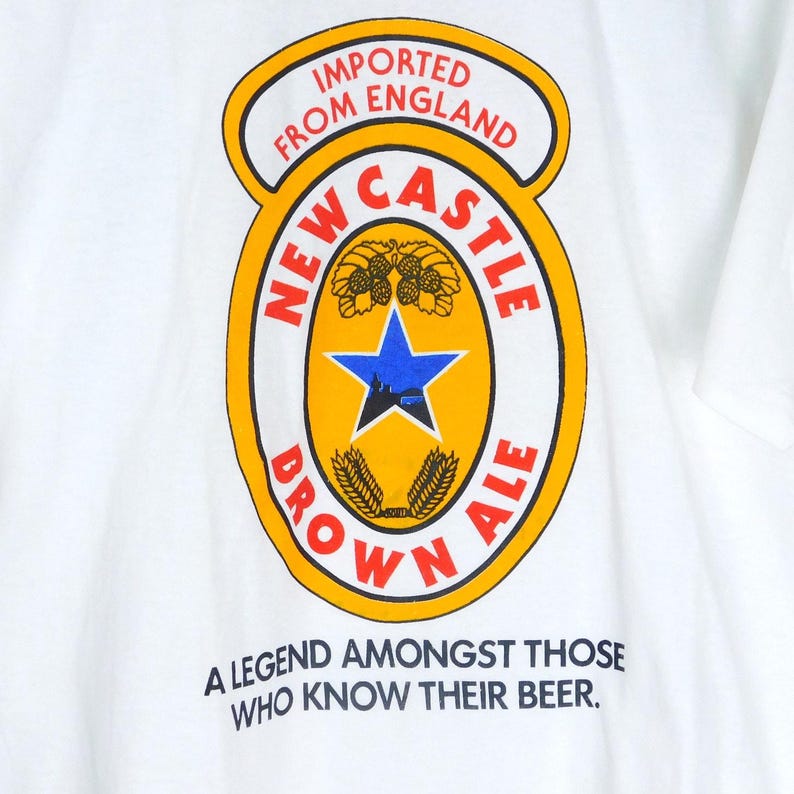 Vintage 90s Newcastle Brown Ale T Shirt Size XL Logo Graphic Legend Beer image 4