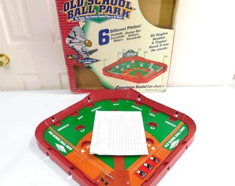 Vintage 2001 Old School Ball Park Baseball Game In Box Missing Players & Flags
