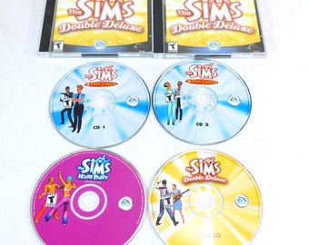 The Sims Double Deluxe 4 Disc PC CD ROM Tested 2003 Jewel Case
