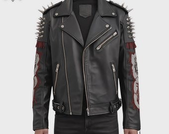 ゴージャスなスチームパンクジャケット、オレンジバイクパンク