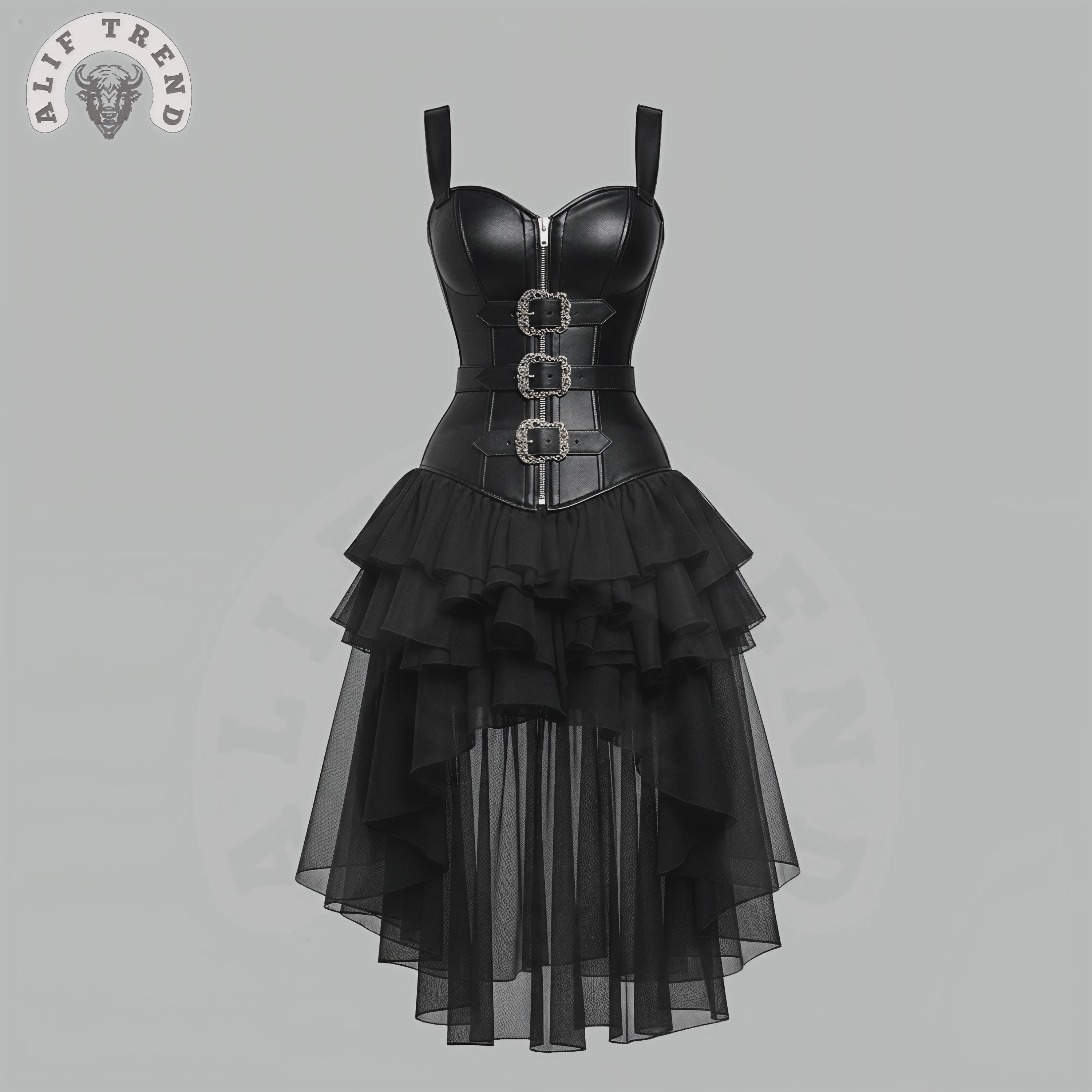 Handmade Leather Corset Dress Set | Gothic Steampunk Costume