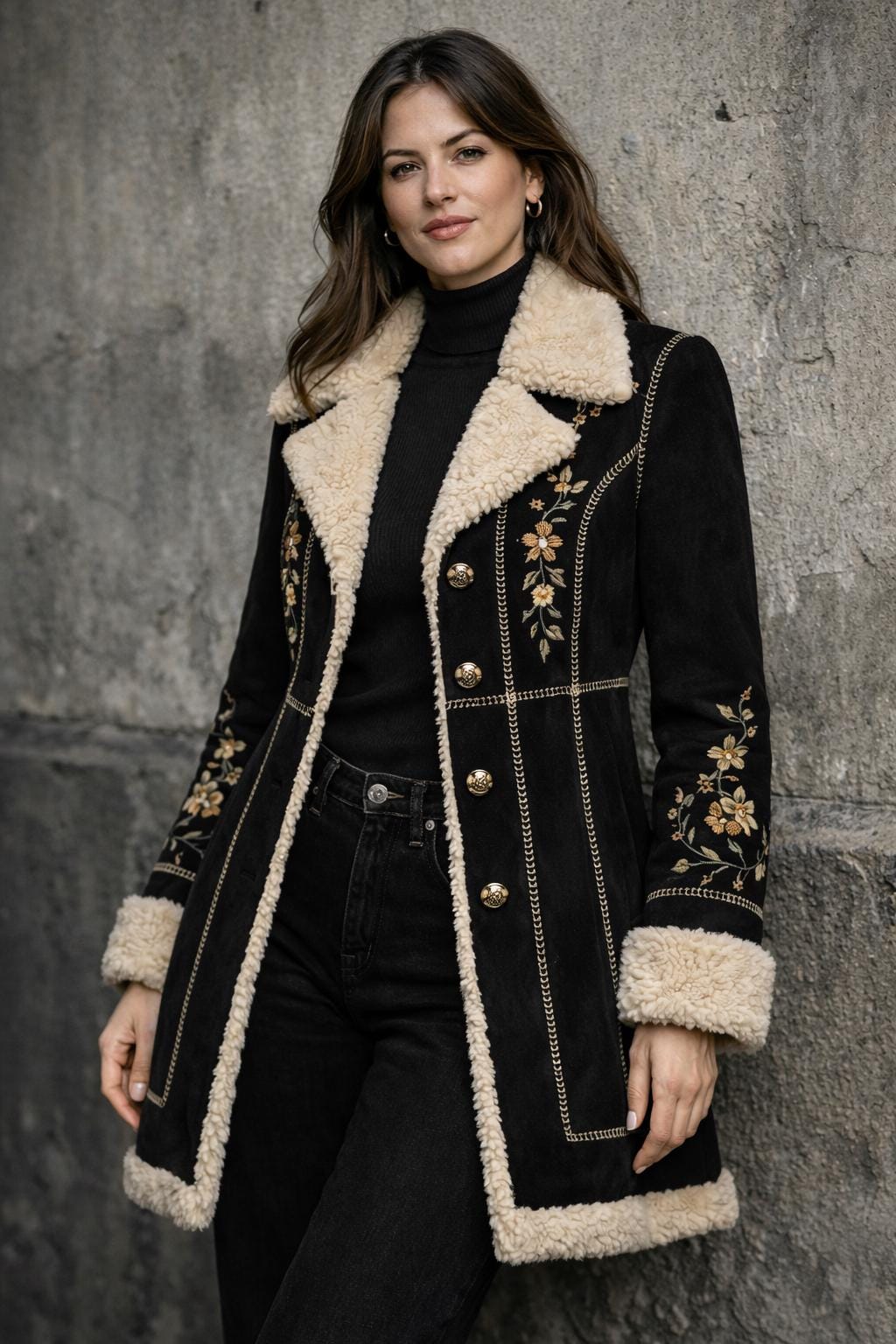 Vintage embroidered shearling coat - Etsy 日本