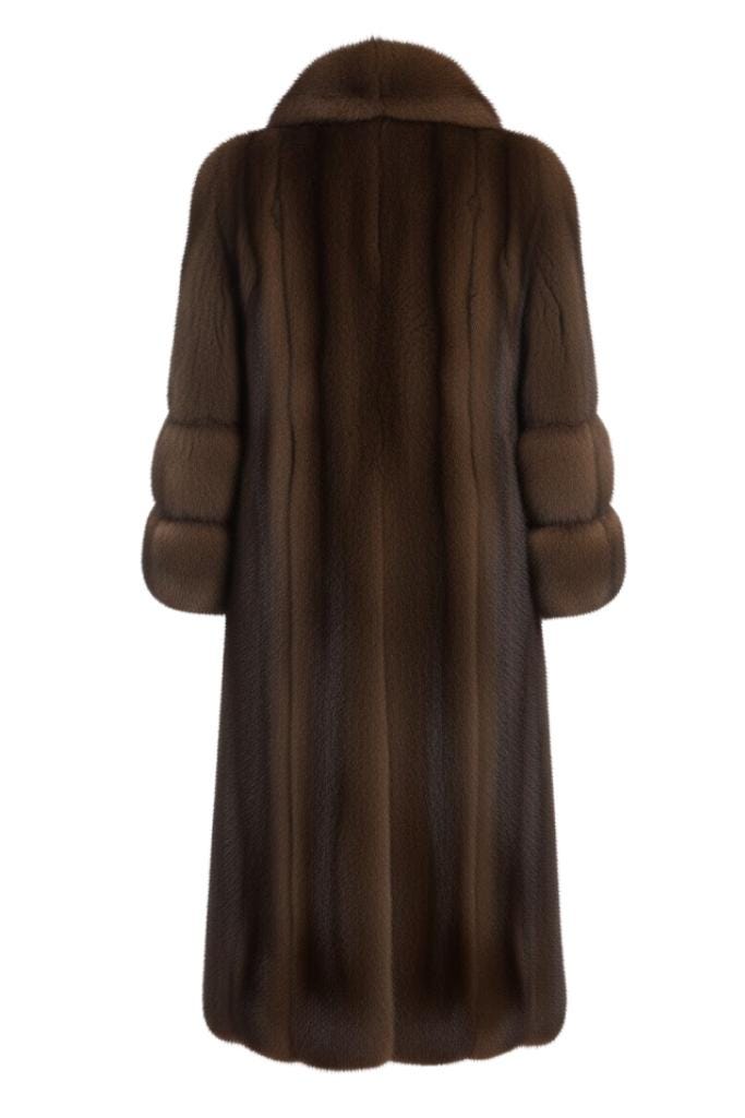 Brown Mink Faux Fur Long Women's Coat, Mink Fur Coat for Winter