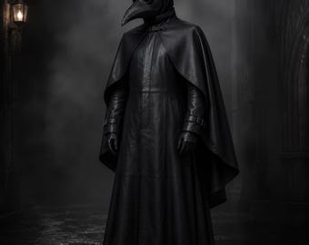 Plague Doctor Kappa Herr Gotisk Läderkappa Viktoriansk Mantel Medeltida Cape Steampunk Jacka Halloween Kostym Renässans Överrock Anpassad