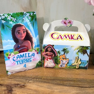Boîtes à bonbons et sacs à croustilles Moana 3D COMBO