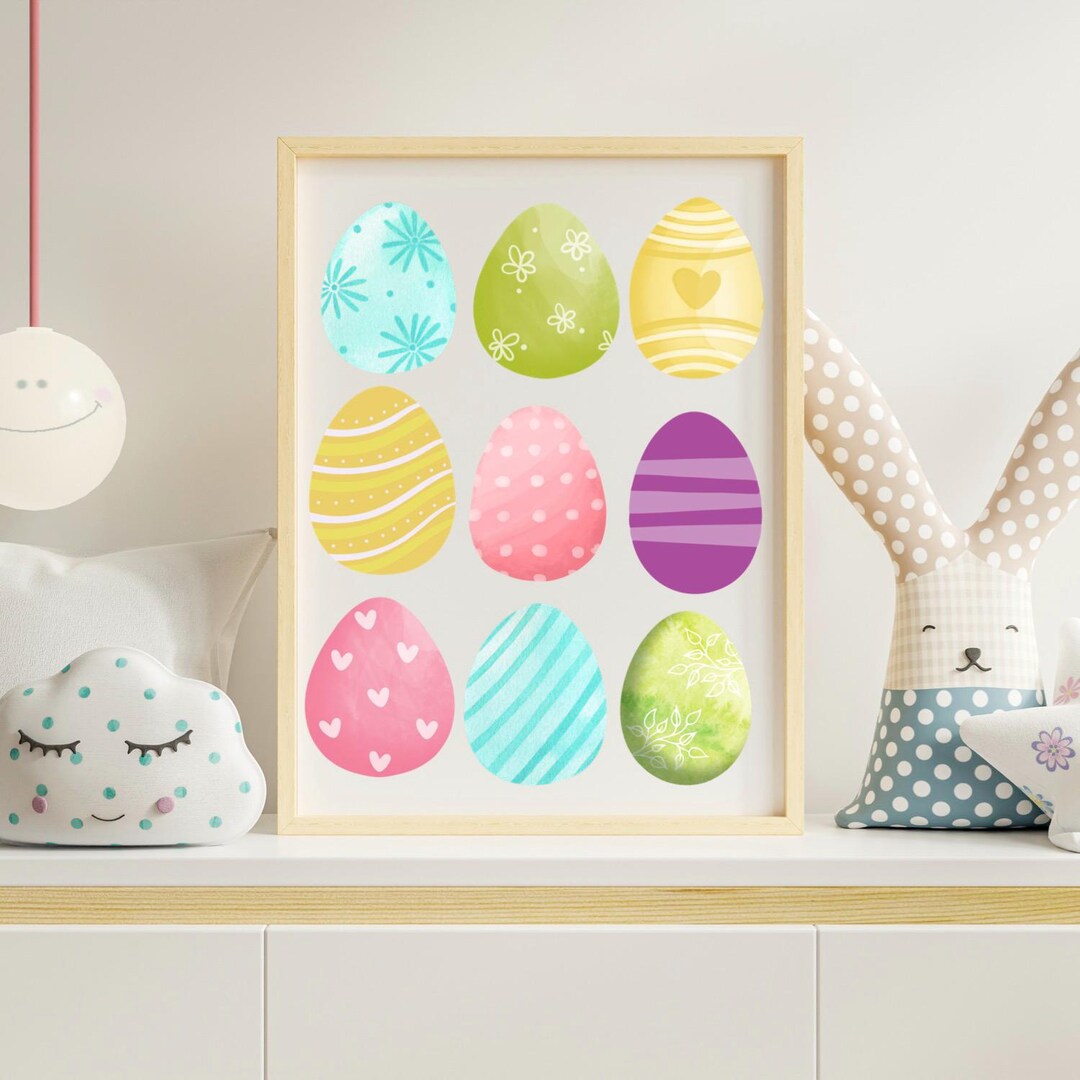 Easter Egg Wall Art | Digital Download | Pastel Easter Decor | Spring