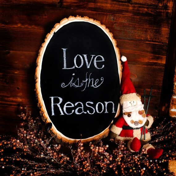 Large Rustic Wood Chalkboard Oval Shaped with easel