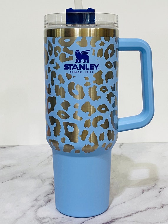 Stanley 40oz Tumbler, Leopard Tumbler, Personalized Stanley, Gift for Her,  Laser Engraved Stanley, Animal Print Tumbler, Custom Stanley Cup 