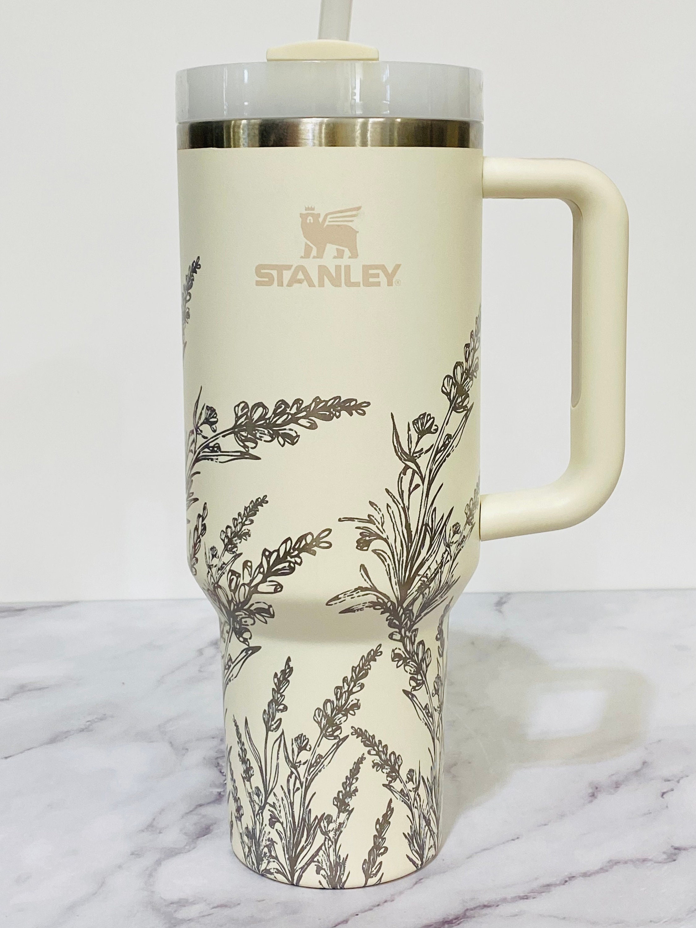 LAVENDER Stanley 40oz Tumbler, NEW Limited Edition Stanley Colors, Laser  Engraved Stanley, Flower Tumbler, Travel Mug, Custom Stanley Cup 