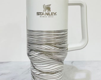 Stanley 40oz tumbler, NEW limited edition Stanley colors, Laser engraved Stanley, Flower tumbler, Sunflower travel mug, Custom Stanley cup