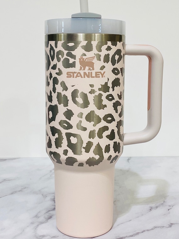 Stanley 40oz Tumbler, Leopard Tumbler, Personalized Stanley, Gift for Her,  Laser Engraved Stanley, Animal Print Tumbler, Custom Stanley Cup 