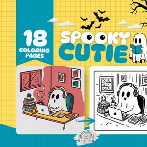 Spooky Cutie Malbuch: - Bezaubernd gruselige Geister für Halloween Spaß, gemütliche Hygge Momente & Entspannung
