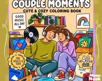 Kleurboek voor romantische momenten – 40 gezellige pagina's, vrolijke en eenvoudige illustraties – voor stressverlichting