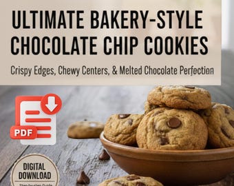 Bakery-Style Molasses Chocolate Chunk Cookie Recipe | Artisan Soft Chewy Guide (Digital Download)