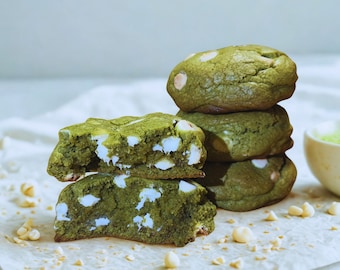 Matcha White Chocolate Chunk Cookies | Handmade Levain-Style Gourmet Treat
