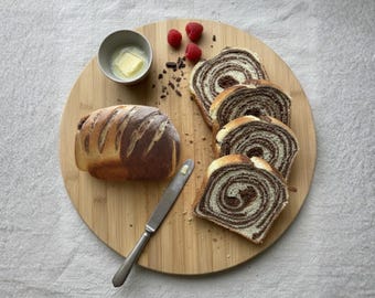 Savory Chocolate Swirl Accordion Bread - Handcrafted Two-Tone Cocoa & Butter Loaf - Additive-free