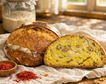 Saffron & Walnut Sourdough Bread | Artisan Naturally Leavened Bread