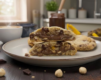 Stuffed Hazelnut Chocolate Chip Cookies – New York Style