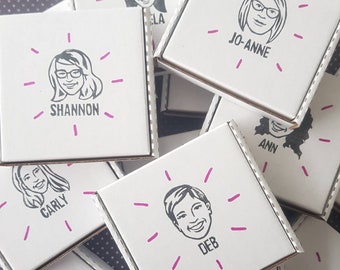 Corporate Gift Customized Portraits Rubber Stamp, Group Rubber Stamp Discounted, Unique Company Gift Idea for Christmas Event | Salt & Paper