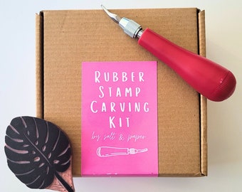 DIY Rubber Stamp Carving Kit Ships June 2022 Learn Rubber Stamps Kit, Gift Teenagers Gift for Mom Gift for Dad | Salt & Paper