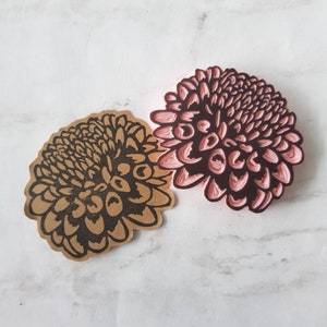 Carimbo de borracha de flor dália, carimbo floral, carimbo de primavera, carimbo para scrapbooking, carimbo para planejadores, carimbo de borracha para planejador | Sal e Papel