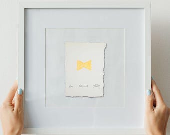 Farfalle Pasta Print: Hand-Carved Rubber Stamp Art, Limited Edition