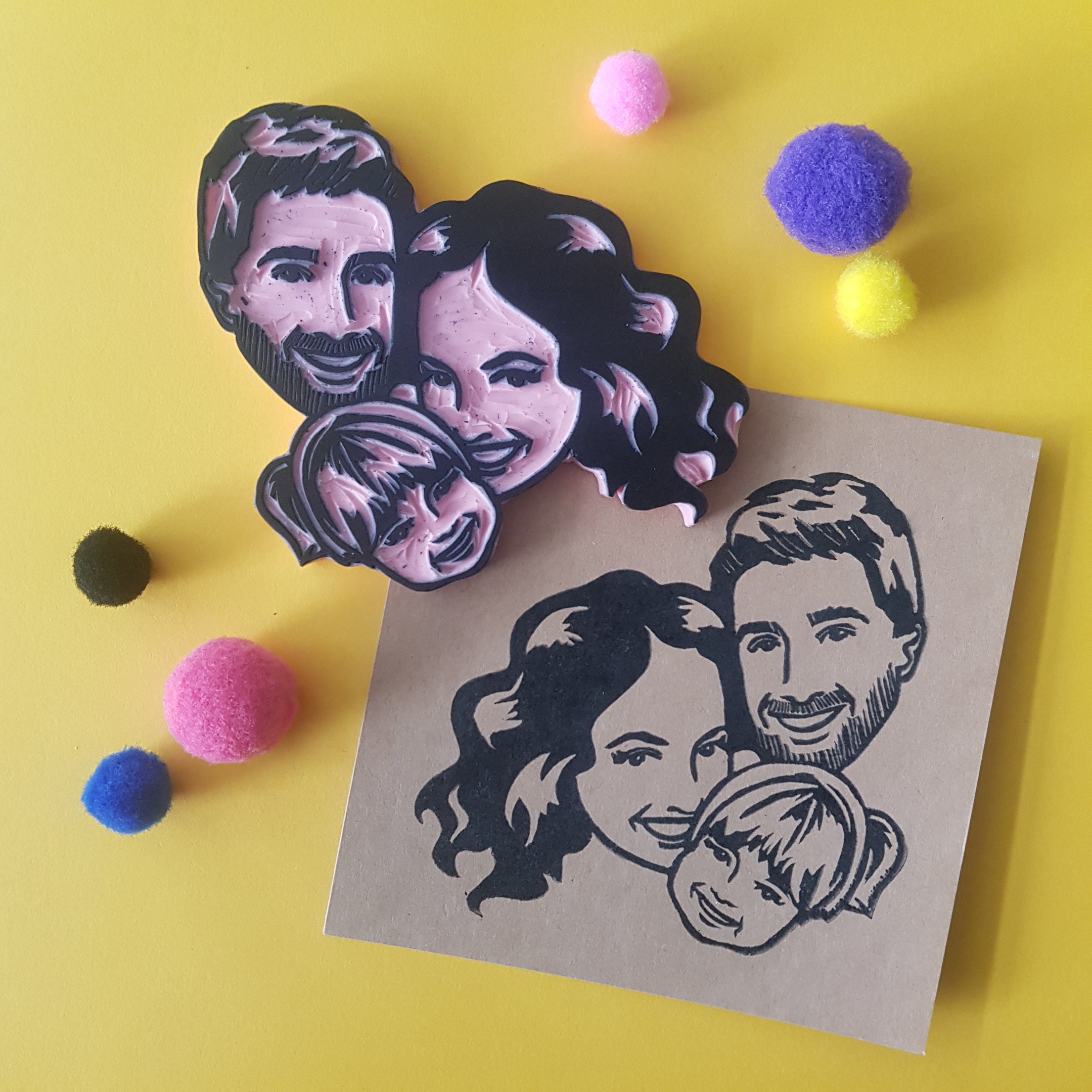 Custom Pet Portrait Rubber Stamp - Unique Personalized Gift for Animal Lovers