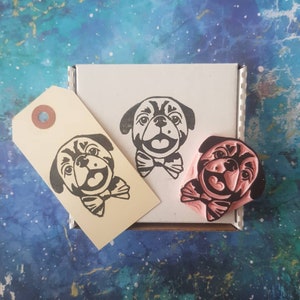 Hondengezichtsstempel uniek verjaardagscadeau voor huisdiereigenaar, gepersonaliseerd huisdierportret, cadeau voor moeder Cadeau voor vader, aangepaste stempel | Zout en papier