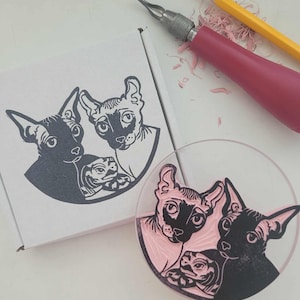 Carimbo de borracha de gato de tartaruga, carimbo de rosto de animal de estimação personalizado, animais de estimação exclusivos, répteis, presente exclusivo para amantes e donos de animais de estimação | Salt & Paper