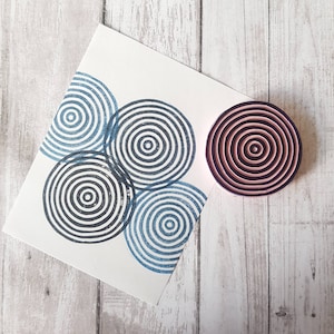 Konzentrische Kreise Stempel, Planerstempel mit Kreisen, Block Druck Stempel Kreise Design, Scrapbooking Muster Kreis | Salz & Papier