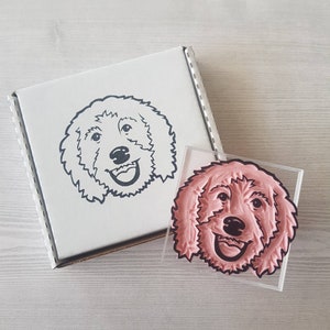 Timbro di gomma regalo per la festa del papà con faccia di animale domestico, timbro di gomma con ritratto di animale domestico personalizzato di cane o gatto o altro animale domestico, personalizzato / sale e carta
