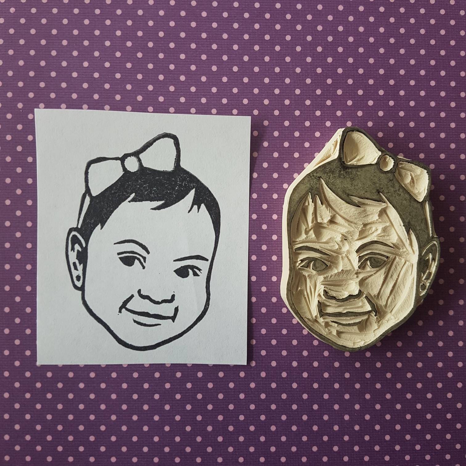 Personalized Baby Face Stamp rubber stamp unique custom Etsy
