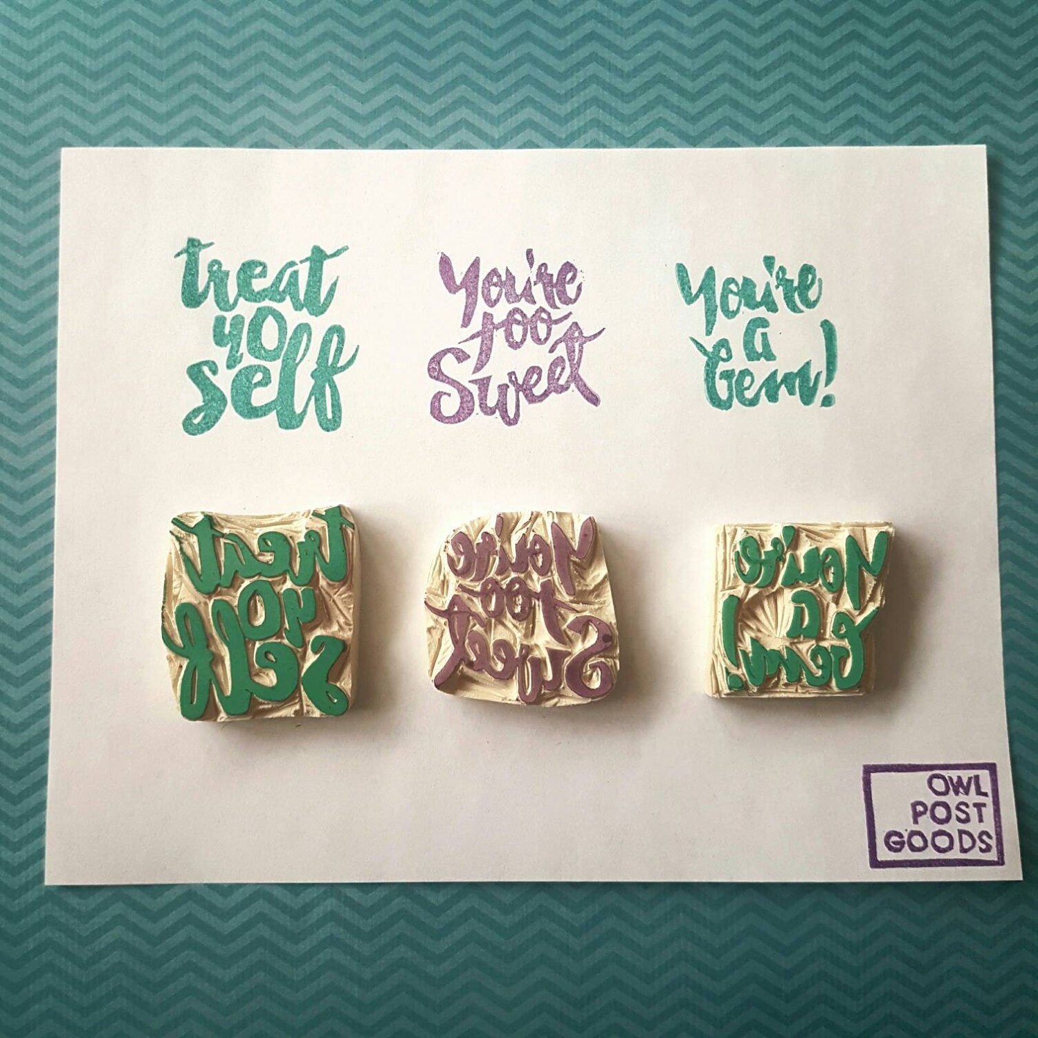 Text Stamps You're a Gem You're too Sweet Treat Etsy