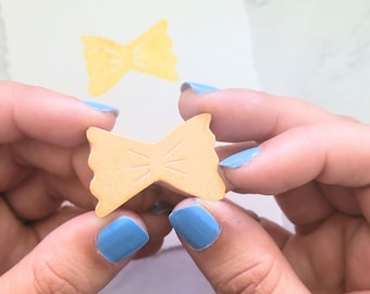 Farfalle Pasta Rubber Stamp: Bowtie Block Printing for Scrapbooking