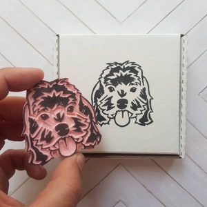 Tampon en caoutchouc personnalisé pour animal de compagnie représentant un chat ou un chien, cadeau d'anniversaire unique pour un ami ou un ami des animaux de compagnie, idée fête des mères | Sel et papier