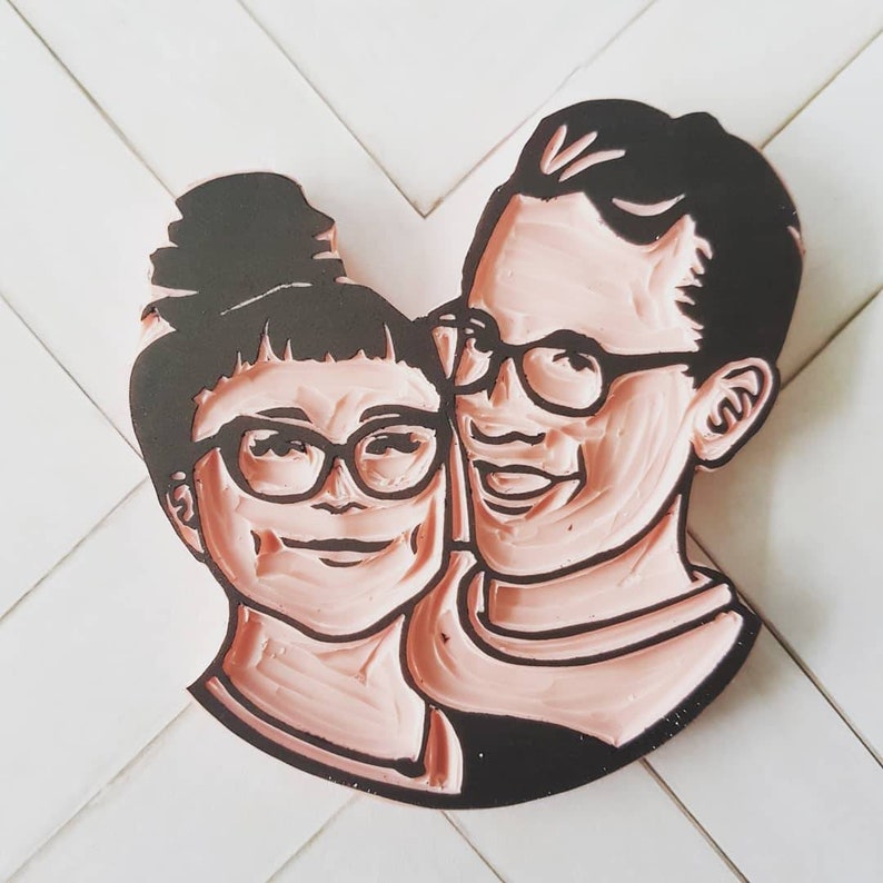 wedding stationary engagement gift Couples Rubber stamp custom face stamp thank you stamp Custom Wedding Portrait Stamp wedding gift