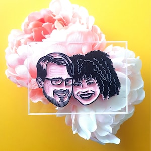Gesicht Stempel der Paare für Hochzeit, Stempel individuell gestaltete Gesichter, einzigartiger personalisierter Stempel der Gesichter für Verlobungsgeschenk | Salz & Papier
