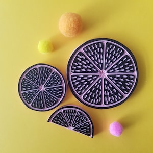 Juego de sellos de goma con diseño de limones, naranjas y pomelos, estampados en bloque de primavera y verano con limones, sellos de goma tallados a mano / Salt & Paper